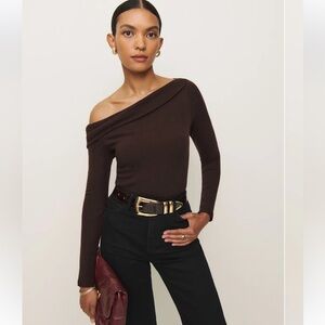 NWT Reformation Elio Knit Top in Mole